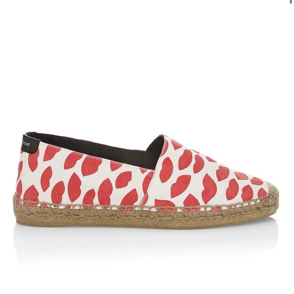 Saint Laurent Lip-Print Canvas Espadrilles - Picture 4 of 14
